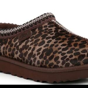 Tasman Caspian Spotted Animal Print Calf Hair Clogs